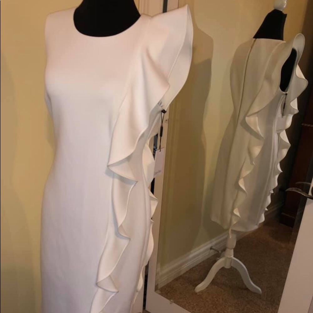 Calvin Klein White Scuba Dress